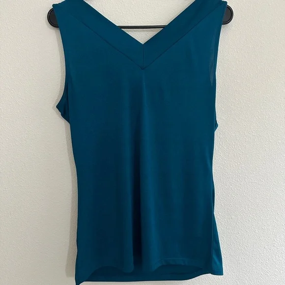 The Limited Teal Draped Neck Tank Top - Picture 3 of 5